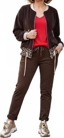 Made in Italy Golden Edge Bomber Jacket In Brown