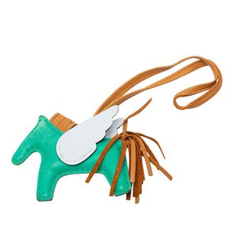 Herm&egrave;s Pre-owned Hermes Milo Lambskin and Swift Grigri Rodeo Pegase Bag Charm PM Unisex JXPJ7F8DHCX1Z50W