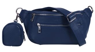 Samantha Look G&uuml;rteltasche SAMANTHA LOOK, Damen, Gr. B/H/T: 27cm x 16cm x 5cm onesize, blau, Leder, leicht gl&auml;nzend, unifarben, Taschen G&uuml;rteltasche, echt Leder, Ma