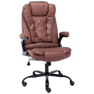 vidaXL Silla De Oficina De Piel De Ante Sint&eacute;tica Marr&oacute;n Vidaxl