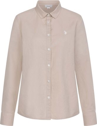 U.S.Polo Association dames linnen blouse van linnen-katoenmix