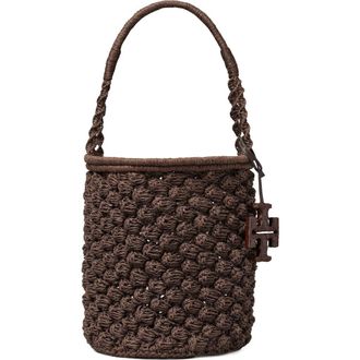 Tory Burch Ella Crochet Handbag in Dark Cocoa at Nordstrom