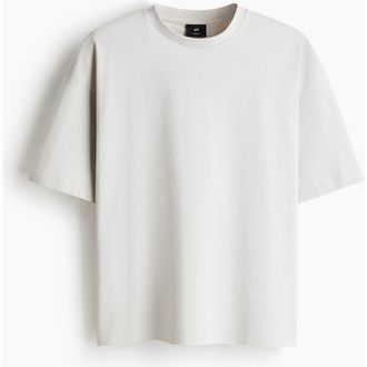 H&M Oversized Fit Cotton T-shirt in Light Gray at Nordstrom, Size Xx-Large