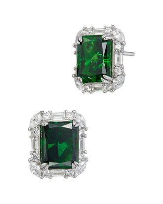 Savvy Cie Jewels Silver Cz Stud Earrings