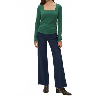 Michael Stars Sarah Square Neck Top In Emerald