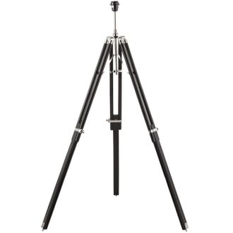 Loops Adjustable Tripod Floor Lamp Dark Wood Standing Height Living Room Light Base