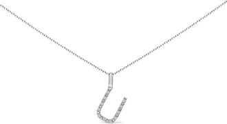 House of Brilliance Sterling Silver Diamond Accent C Initial Pendant Necklace