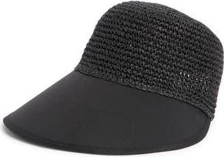 BCBGeneration Raffia Face Framer Adjustable Hat in Black at Nordstrom Rack