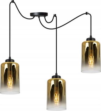 OEM Elegante L&aacute;mpara Colgante De Cristal Ara&ntilde;a Pantalla Dorada