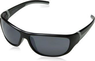 Eyelevel Mens REBEL REBEL Oval Sunglasses 65, Black/Grey/Grey Mirror