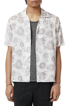 John Varvatos Dan Print Modal Camp Shirt in White at Nordstrom Rack, Size Xx-Large