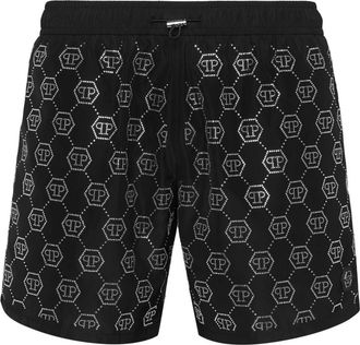 Philipp Plein Beachwear Short Broeken Crystal - Heren - Strandmode - Zwart - 2XL - Polyester - Badmode