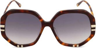 Chloé Zonnebril met geometrisch montuur - Bruin