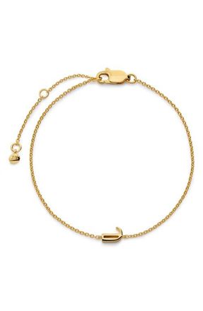Monica Vinader Initial Chain Bracelet in 18K Gold Vermeil J at Nordstrom