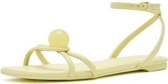 Kate Spade New York Harmony Flat Sandals Womens Sandals Pale Citron : 7.5 M, Leather