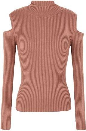 8 by YOOX KNIT COLD-SHOULDER L/SLEEVE TOP