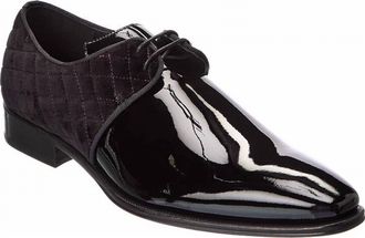 Mezlan Mens Velvet Patent Leather Oxford In Black