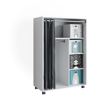 Vicco Armario De Ropa Doros, Blanco, 100 X 146.6 Cm Con Cajas Plegables Vicco