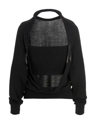 RAMAEL Cut-Out Insert Sweater - Black