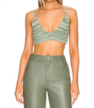 Jonathan Simkhai Cora Rib Bralette In Lichen Jade