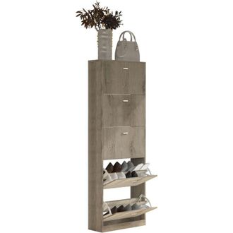 VCM Gabinetto scarpa in legno Dimensioni: a. 170 x l. 59 x t. 22 cm 5 flap - Sipos xl (Rovere al Miele)