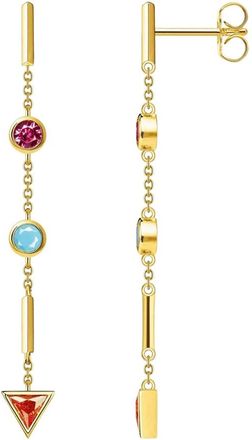 Thomas Sabo Kleurrijke Steen Oorbellen Goud Multicolor - Dames - Oorbellen - Geel - ONE Size - Accessoires