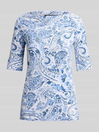 Lauren Ralph Lauren Slim Fit T-Shirt aus Baumwoll-Mix in Hellblau Melange, Gr&ouml;&szlig;e XXL