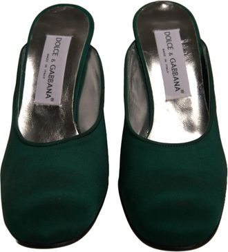 Dolce & Gabbana Green Suede Leather High Heel Pumps Womens Shoes (Pre-Owned)