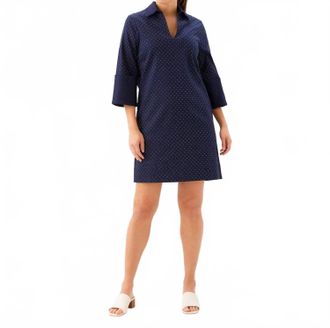 Karen Kane Cuffed Sleeve Embellished Dress In Navy