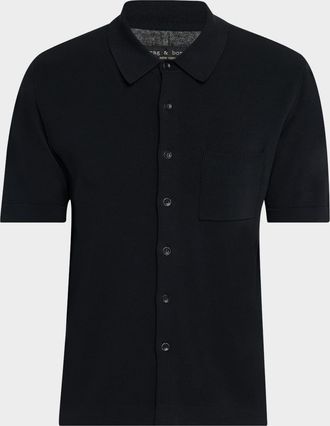 Rag & Bone Mens Dalton Knit Button-Down Shirt