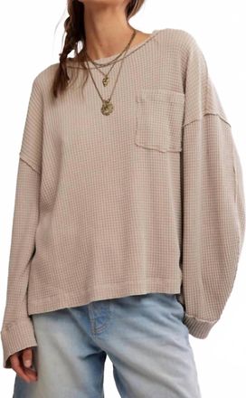 Free People Dawson Pocket Thermal Top In Smooth Stone