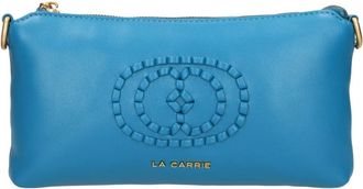 La Carrie Gevlochten Leren Tas - Dames - Clutches - Blauw - ONE Size - Leer - Tassen
