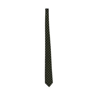 Emporio Armani Cravatta in pura seta con monogramma jacquard - - Accessories - Uomo - Verde - ONE SIZE