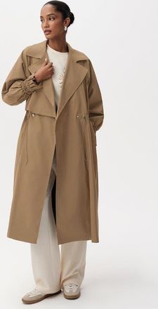 Exquise Daniele Belted Midi Trenchcoat in Camel at Nordstrom, Size Small/medium