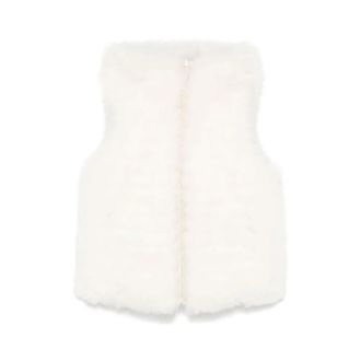 Yves Salomon Waistcoats, female, White, S, Reversible Shearling Down Vest
