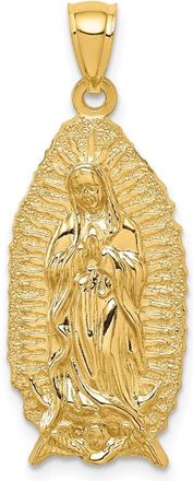 Diamond2Deal 14k Yellow Gold Polished Textured Guadalupe Pendant