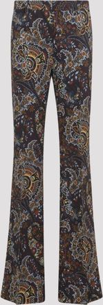 Etro Blue Black Viscose Pants