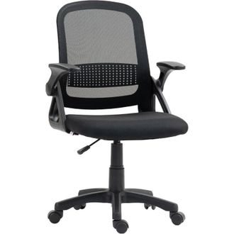 HOMCOM Homcom - Ergonomic Swivel Computer Chair with Flip-up Armrests, Black