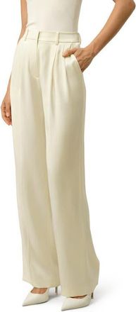 LilySilk Double-Faced Charmeuse Straight- Leg Pant in Lily White at Nordstrom, Size 14