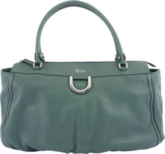 Gucci Abbey Green Leather Shoulder Bag Tote Bag (Pre-Owned)