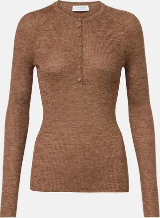 Gabriela Hearst Anges cashmere, silk, and hemp Henley shirt