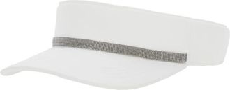 Brunello Cucinelli Shiny Band Hat - unisex - Petten - Wit - L - Polyester - Accessoires