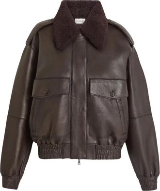 P.A.R.O.S.H. Leather Bomber Jacket - female - P.A.R.O.S.H. - Bomber Jackets - Brown - XS - Jackets