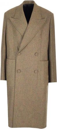 Givenchy Klassieke wollen overjas - Heren - Mantel - Beige - S - Wol - Jassen
