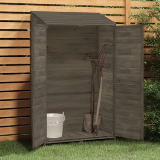 Berkfield Home Garden Shed Anthracite 102x52x174.5 cm Solid Wood Fir in Charcoal