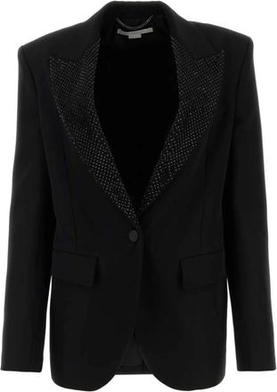 Stella McCartney Hotfix Single Breasted Embellished Blazer - Dames - Blazers - Zwart - XS - Wol - Jassen