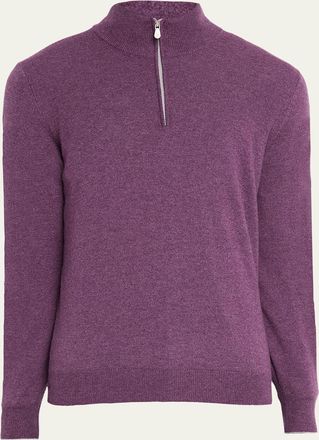 Brunello Cucinelli Mens Cashmere Quarter-Zip Sweater