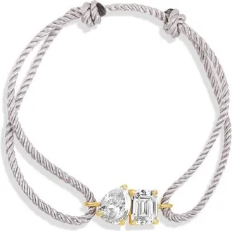 SHYMI Two-Stone Prong Set Adjustable Cord Bracelet in Gold at Nordstrom