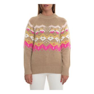 Pennyblack Geometrische Fantasie Trui - Dames - Ronde hals truien - Veelkleurig - L - Wol - Truien & Vesten