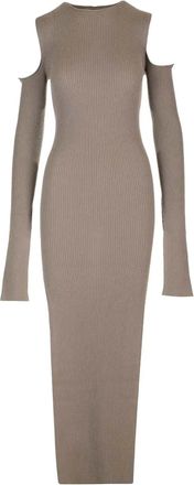 Rick Owens Abito lungo a coste - Toni neutri